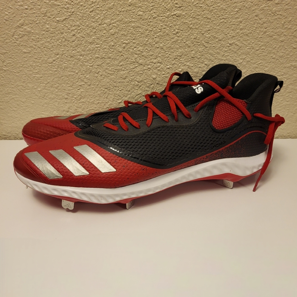 Adidas Red, Black & White Bounce Baseball Cleats Size 17